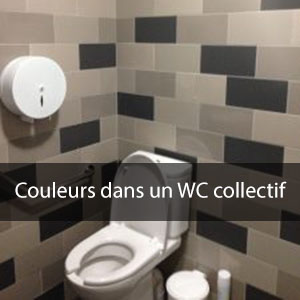 Mélange moderne de couleurs dans un wc collectif